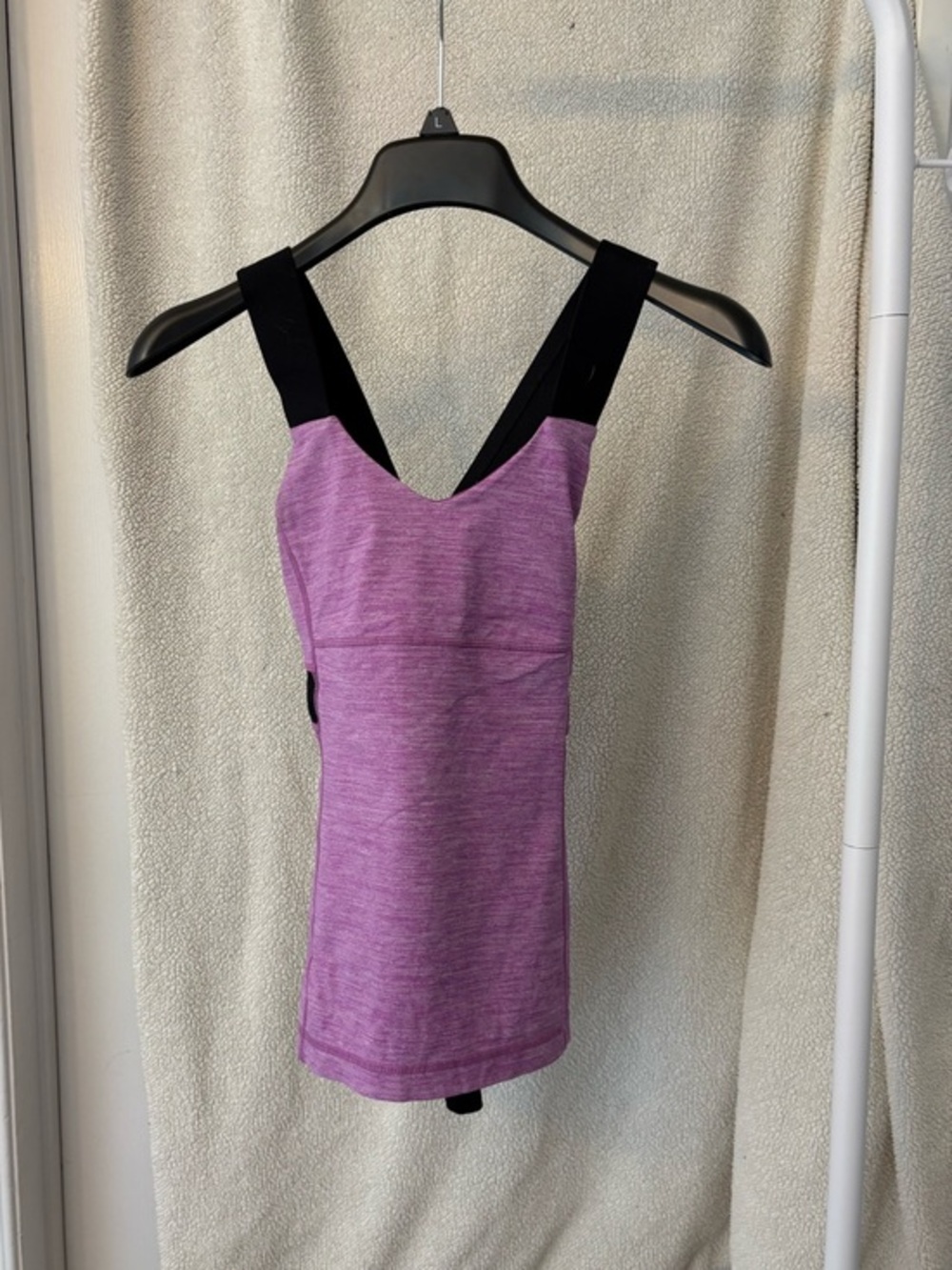 Lululemon Push Your Limits Tank Top Purple Heathered With Black Straps Size 4 - Picture 13 of 16
